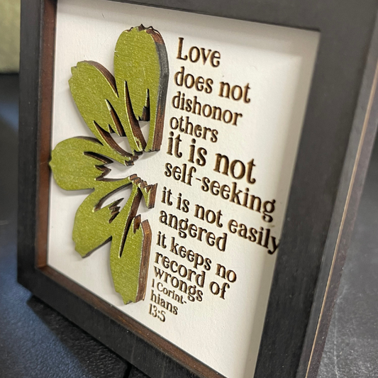 Inspirational Bible Verse Wall Art - Love does not dishonor others - 1 Corinthians 13:5