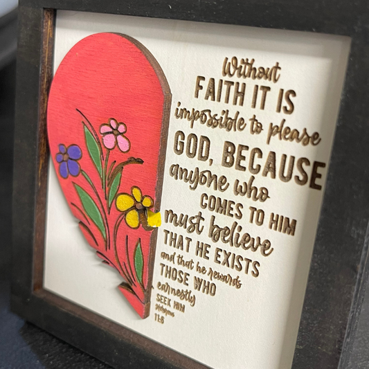 Inspirational Bible Verse Wall Art - Without faith it is impossible to please God - Hebrews 11:6