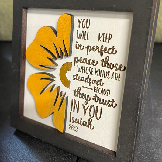 Inspirational Bible Verse Wall Art - You will keep in perfect peace - Isaiah 26:3