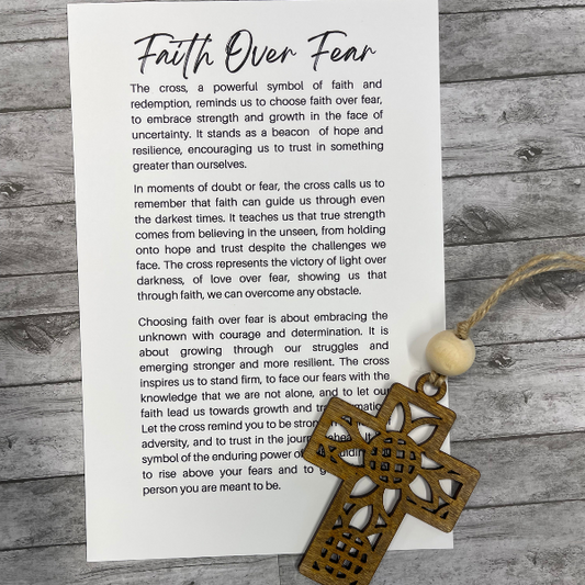 Faith over Fear Cross Charm/Ornament