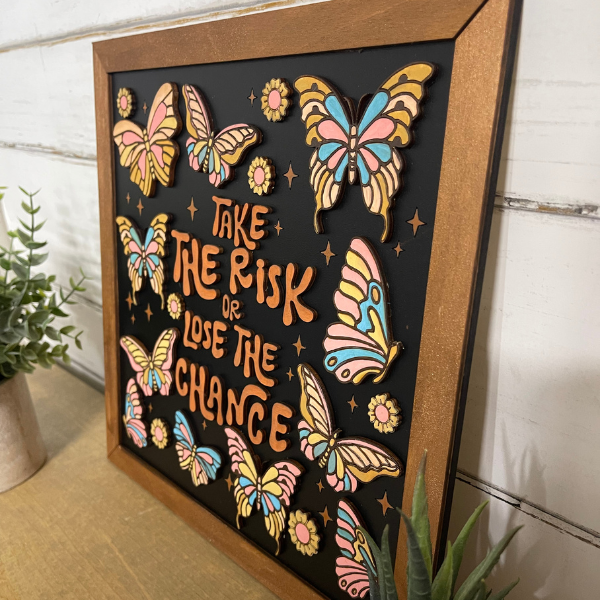 Boho Wall Art - Take the Risk or Lose the Chance