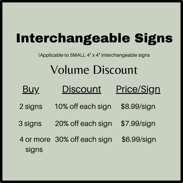 Interchangeable LOVE Signs